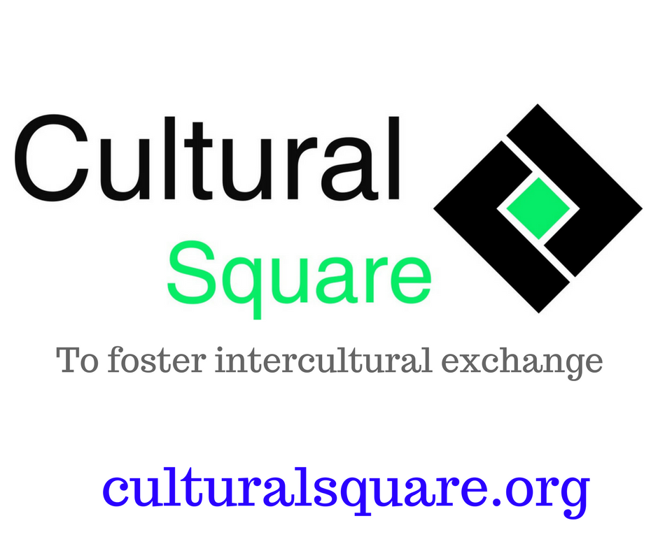 logo for Cultural Square. Includes "To foster intercultural exchange" and "culturalsquare.org"