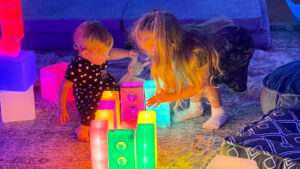 Kids playing with blocks