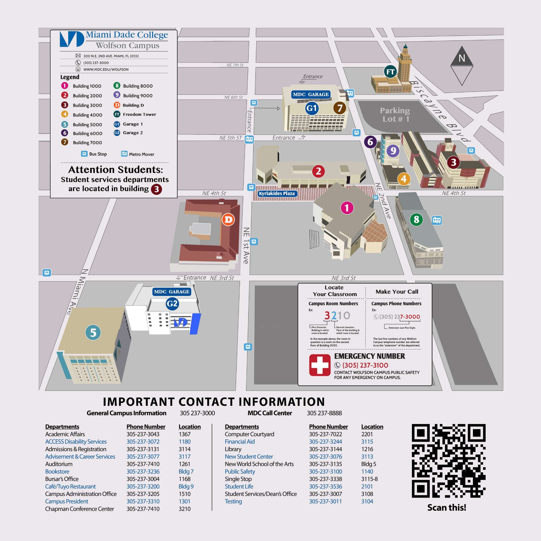 A map of MDC Wolfson campus.